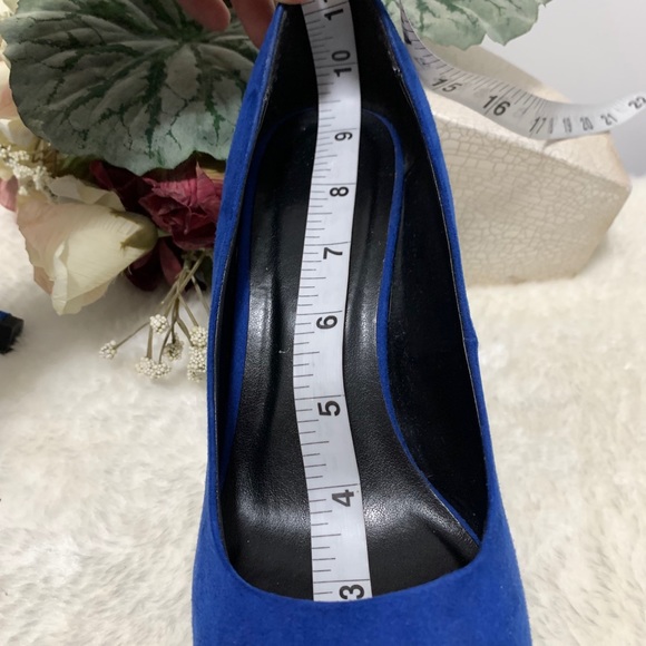 Call It Spring Suede Blue Heels - Picture 7 of 8